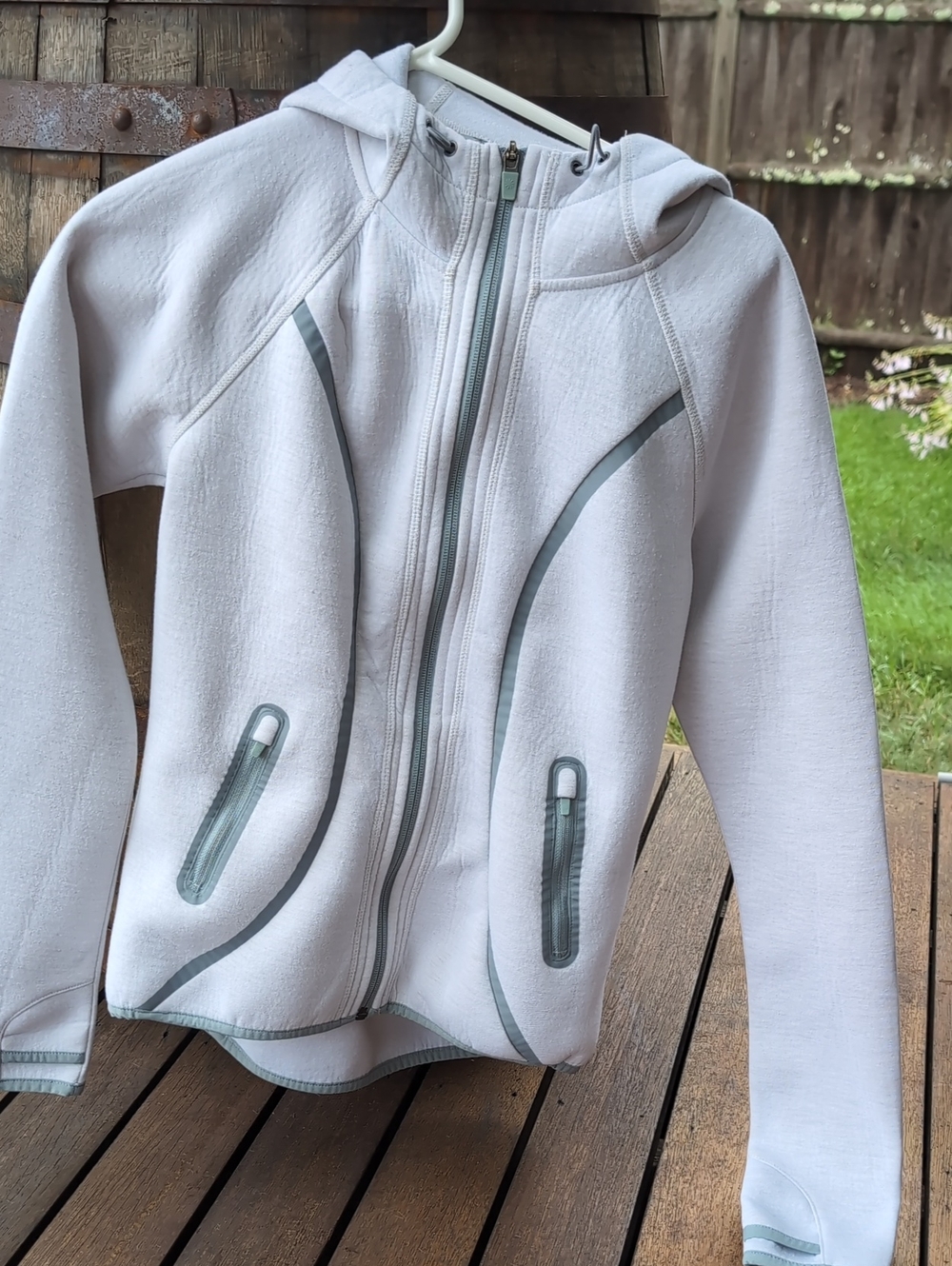 Athleta White Zip Up Hoodie